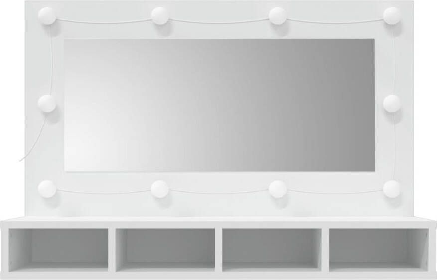 VIDAXL Spiegelkast met LED-verlichting 90x31 5x62 cm wit - Foto 2
