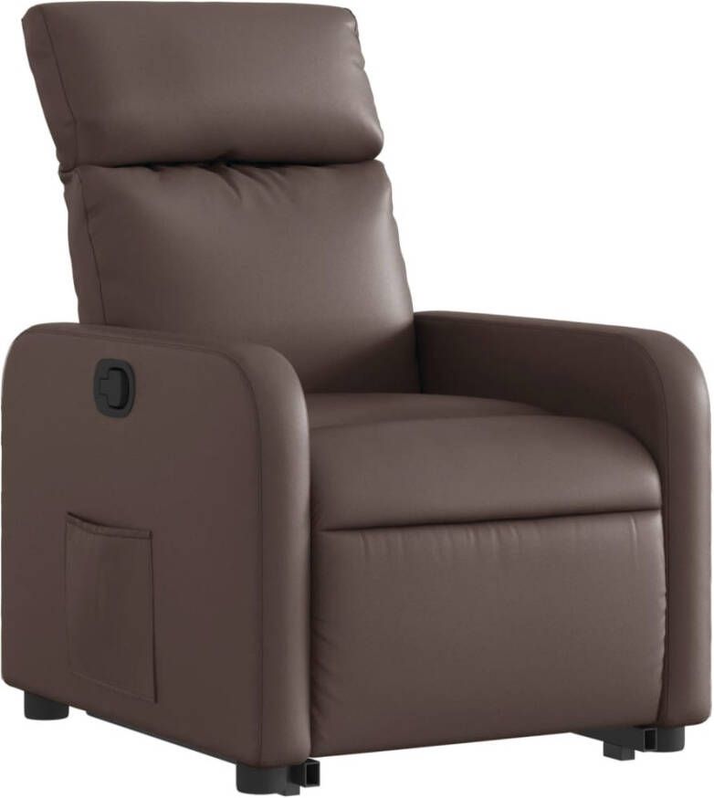 VidaXL Sta-op-fauteuil verstelbaar kunstleer bruin - Foto 2