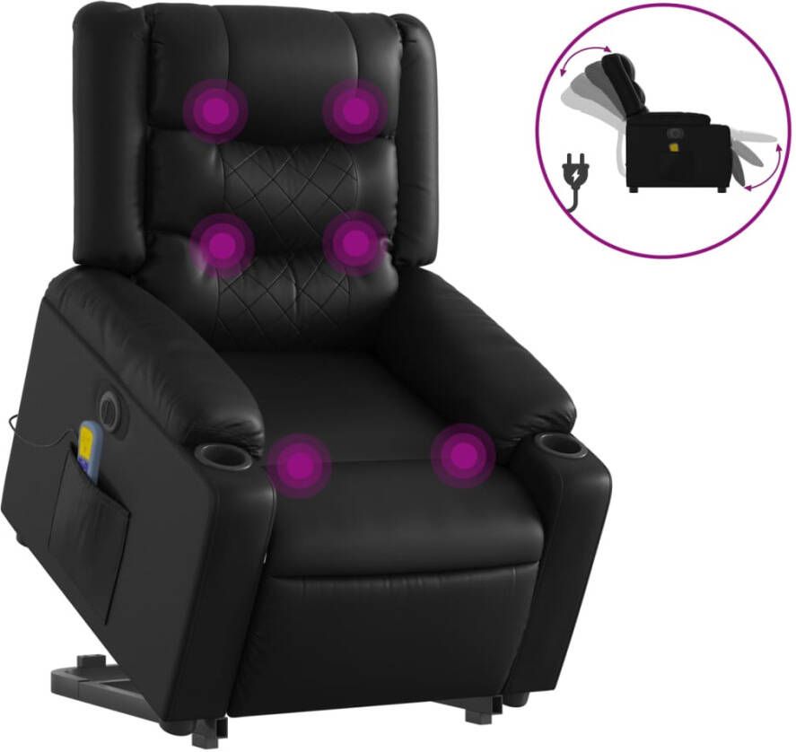Vida XL vidaXL Sta-op-massagestoel elektrisch kunstleer zwart-VXL-3206563 - Foto 4
