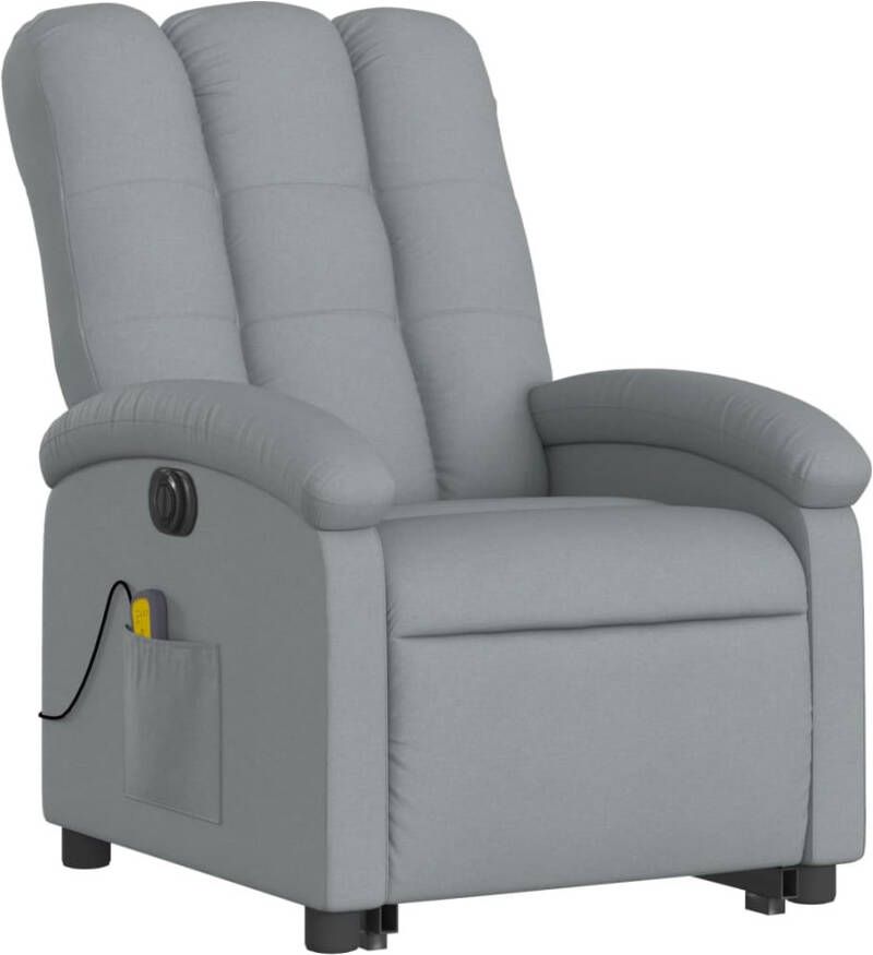 Vida XL vidaXL Sta-op-massagestoel elektrisch verstelbaar stof lichtgrijs-VXL-3204128 - Foto 2