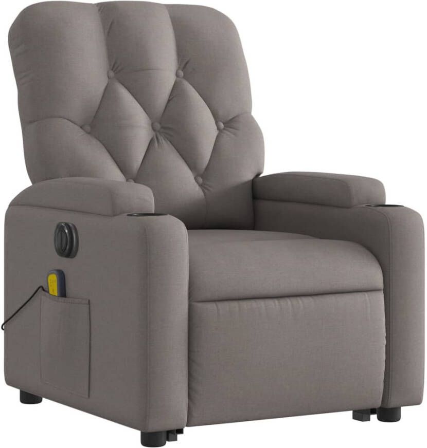 Vida XL vidaXL Sta-op-massagestoel elektrisch verstelbaar stof taupe-VXL-3204754 - Foto 2