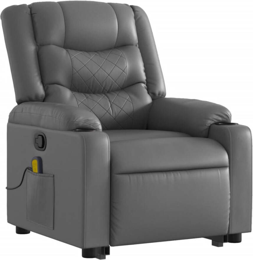 Vida XL vidaXL Sta-op-massagestoel verstelbaar kunstleer grijs-VXL-3206558 - Foto 4