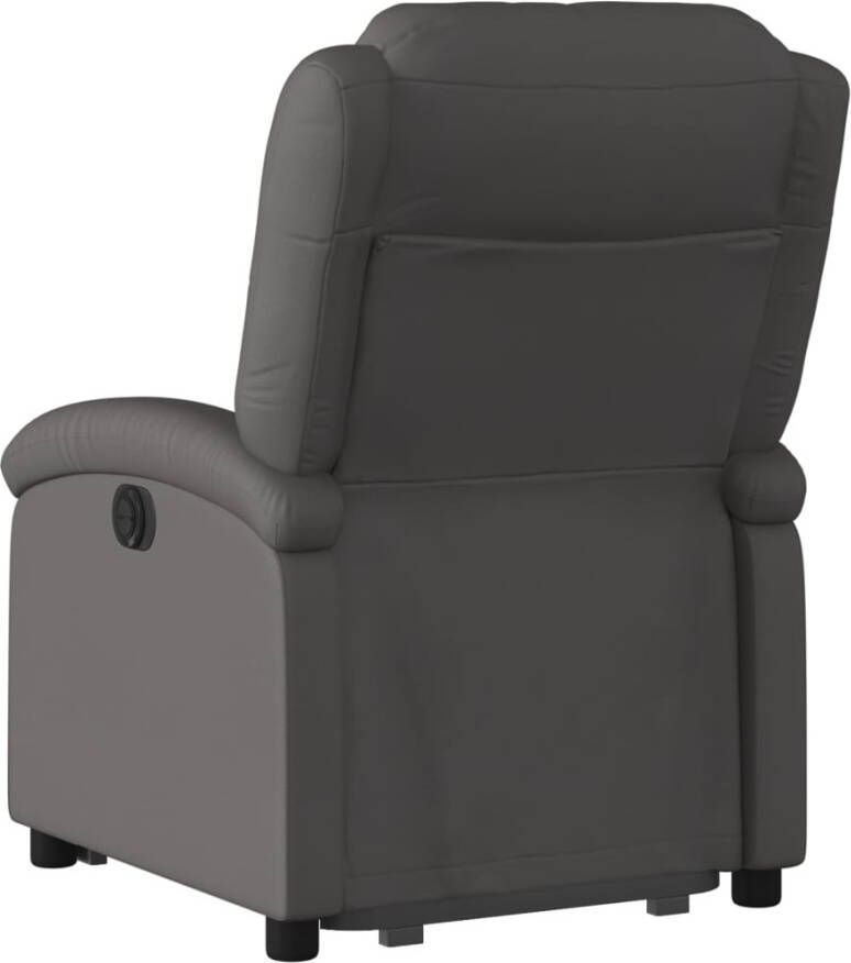 VIDAXL Sta-op-stoel elektrisch echt leer grijs - Foto 3
