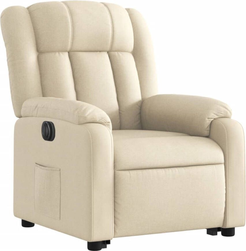VIDAXL Sta-op-stoel elektrisch verstelbaar stof crèmekleurig - Foto 1