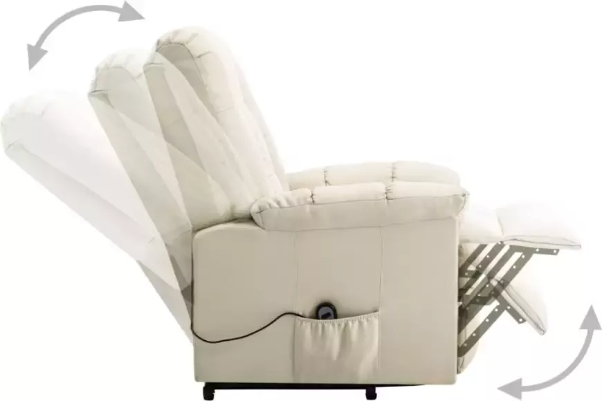 VIDAXL Sta-op-stoel stof crèmekleurig