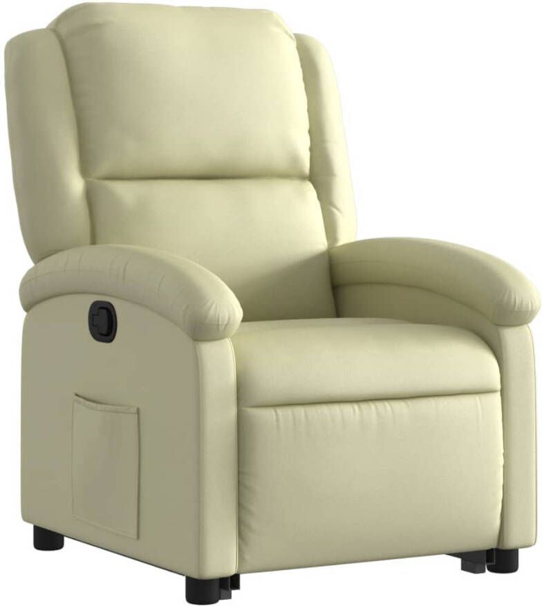 VidaXL Sta-op-stoel verstelbaar echt eer crèmekleurig - Foto 2