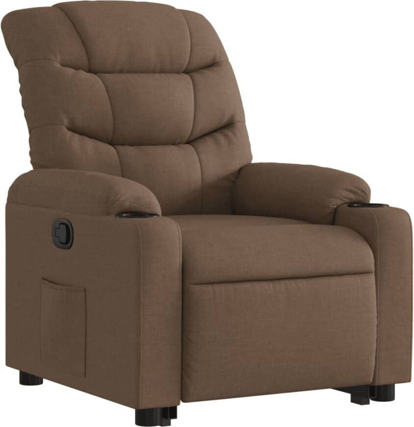 VIDAXL Sta-op-stoel verstelbaar stof bruin - Foto 3