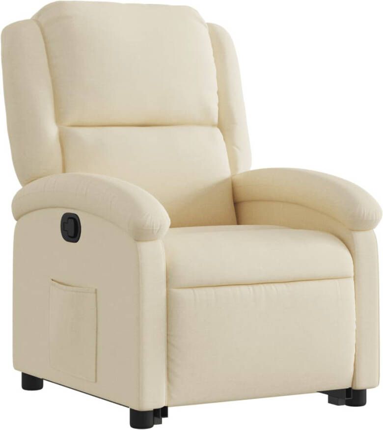 VIDAXL Sta-op-stoel verstelbaar stof crèmekleurig - Foto 2