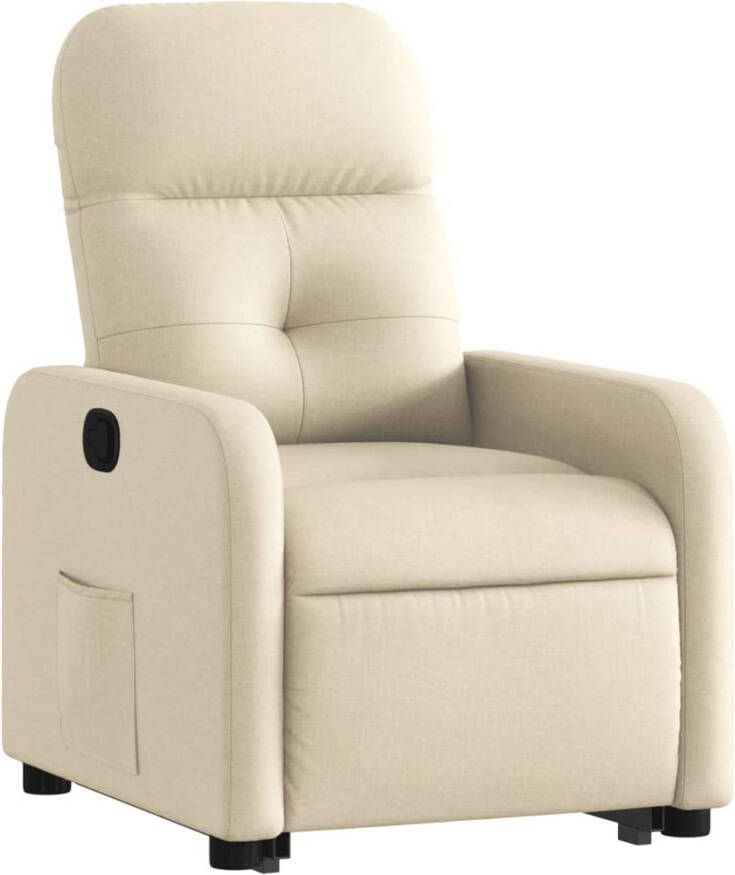 VIDAXL Sta-op-stoel verstelbaar stof crèmekleurig - Foto 3