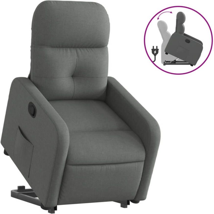Vida XL vidaXL Sta-op-stoel verstelbaar stof donkergrijs-VXL-3206796 - Foto 1