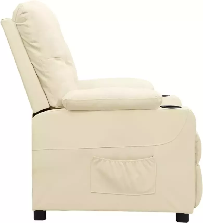 VIDAXL Sta-opstoel verstelbaar kunstleer crèmekleurig
