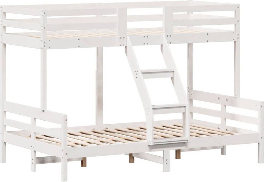 Vida XL Stapelbed massief grenenhout wit 80x200 120x200 cm SKU: V3207178 - Foto 8