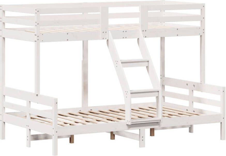 Vida XL Stapelbed massief grenenhout wit 90x200 120x200 cm SKU: V3207186 - Foto 8