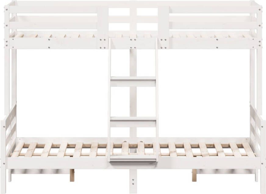 Vida XL Stapelbed massief grenenhout wit 90x200 120x200 cm SKU: V3207186 - Foto 6
