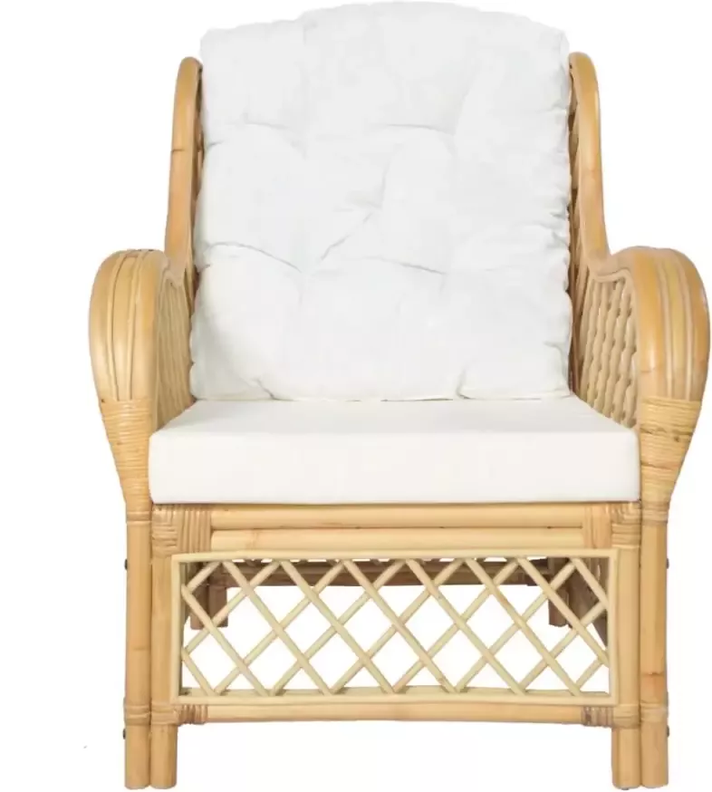 VidaXL -Stoel-met-kussen-natuurlijk-rattan-en-linnen - Foto 4