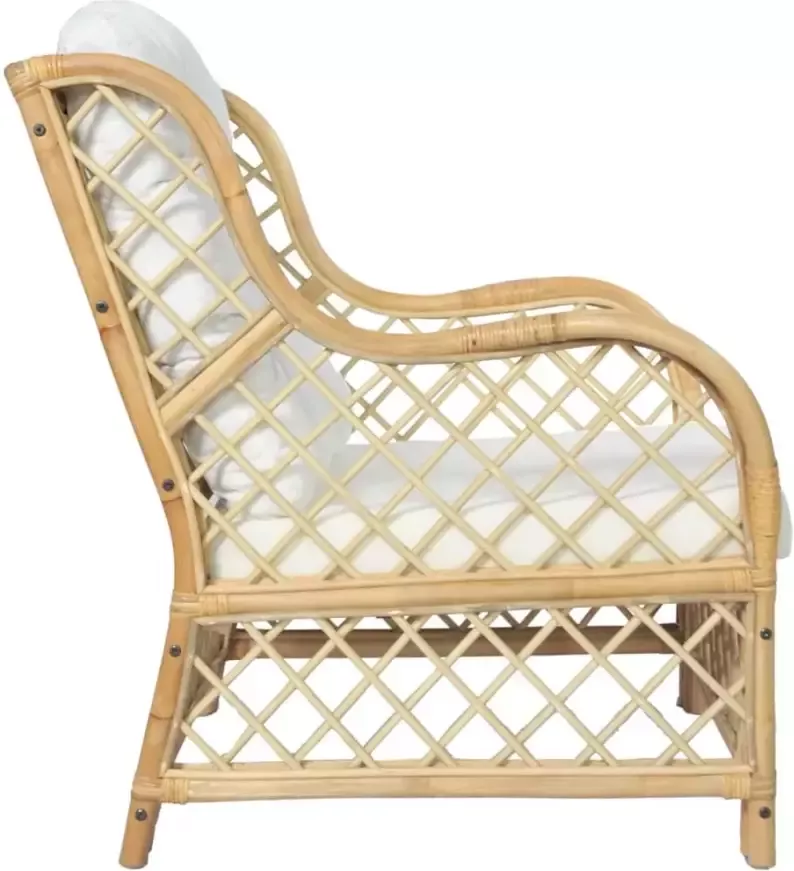 VidaXL -Stoel-met-kussen-natuurlijk-rattan-en-linnen - Foto 2