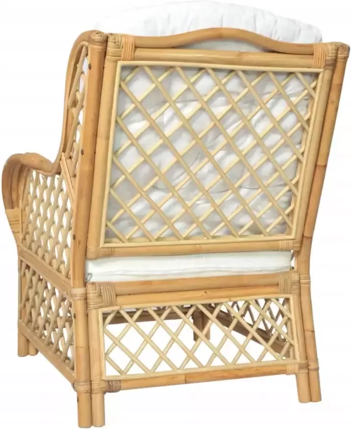 VidaXL -Stoel-met-kussen-natuurlijk-rattan-en-linnen - Foto 3