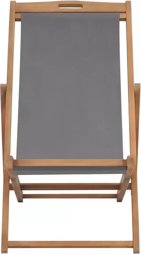 VIDAXL Strandstoel inklapbaar massief teakhout grijs - Foto 3