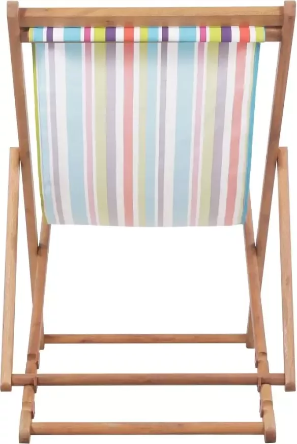 VIDAXL Strandstoel inklapbaar stof en houten frame meerkleurig - Foto 1