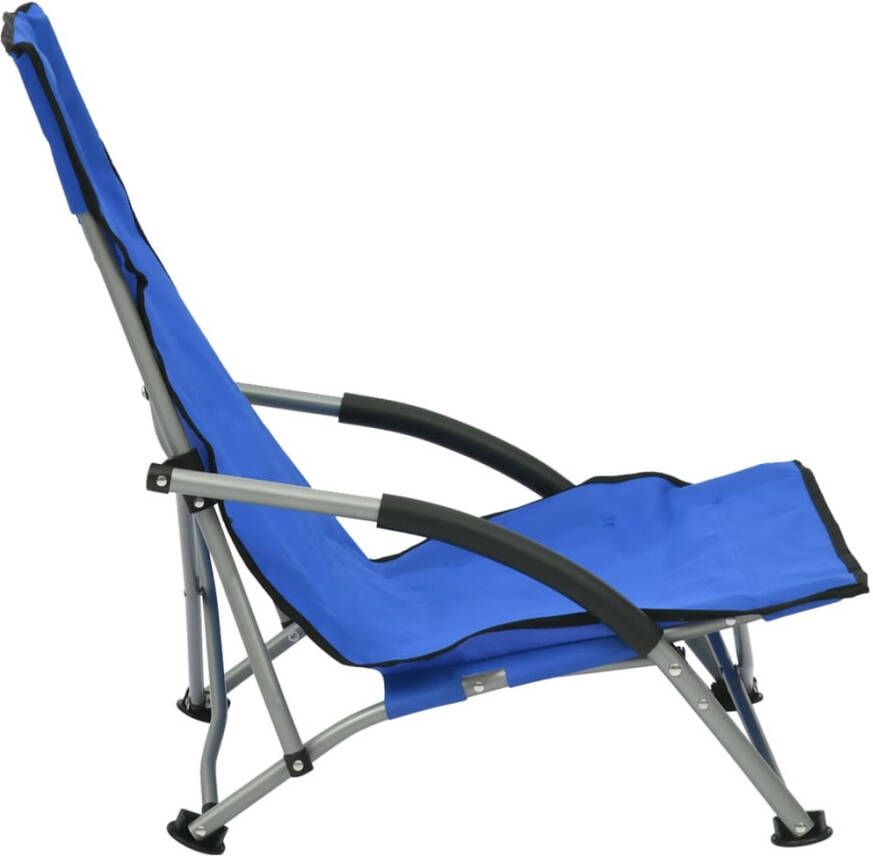 VIDAXL Strandstoelen 2 st inklapbaar stof blauw - Foto 1