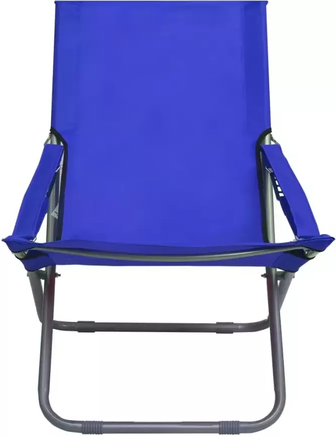 VIDAXL Strandstoelen 2 st inklapbaar stof blauw - Foto 3