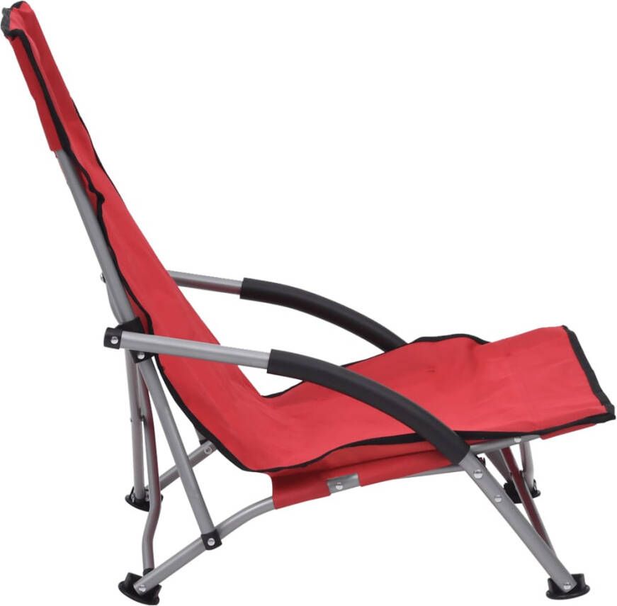 VIDAXL Strandstoelen 2 st inklapbaar stof rood - Foto 1