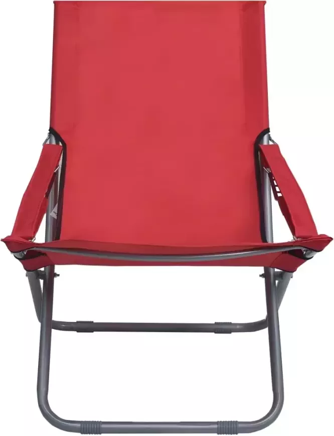 VIDAXL Strandstoelen 2 st inklapbaar stof rood - Foto 2