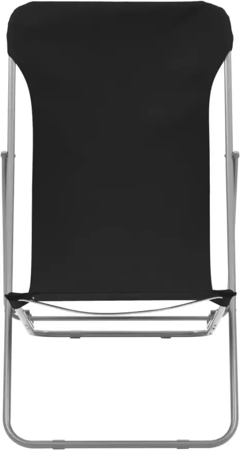 VIDAXL Strandstoelen inklapbaar 2 st staal en oxford stof zwart - Foto 3