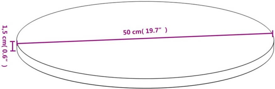 VidaXL Tafelblad Ã˜ 50x1 5 cm bamboe - Foto 4