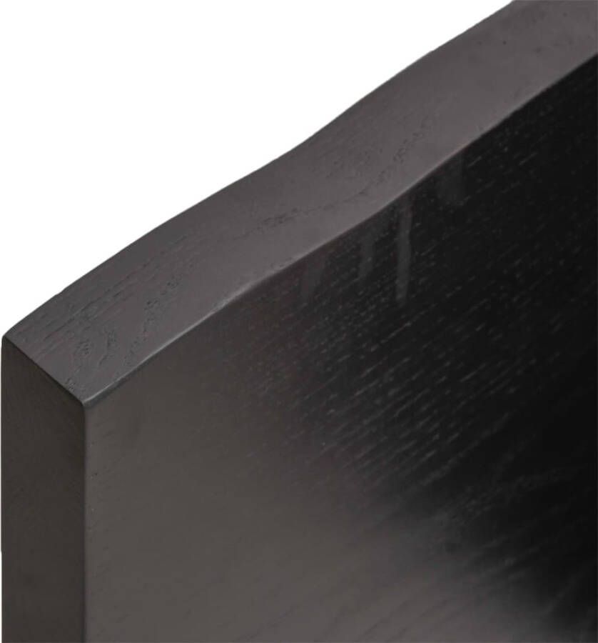 VidaXL -Tafelblad-natuurlijke-rand-100x40x(2-4)cm-eikenhout-donkerbruin - Foto 1
