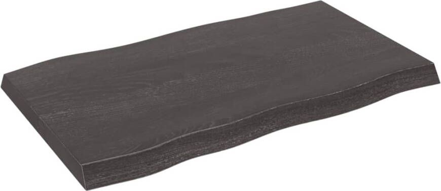 VidaXL -Tafelblad-natuurlijke-rand-100x60x(2-6)cm-eikenhout-donkerbruin - Foto 2