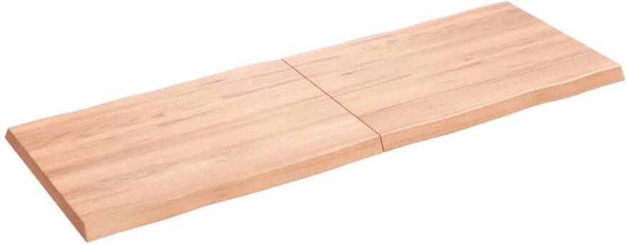 VidaXL -Tafelblad-natuurlijke-rand-140x50x(2-4)-cm-eikenhout-lichtbruin - Foto 3