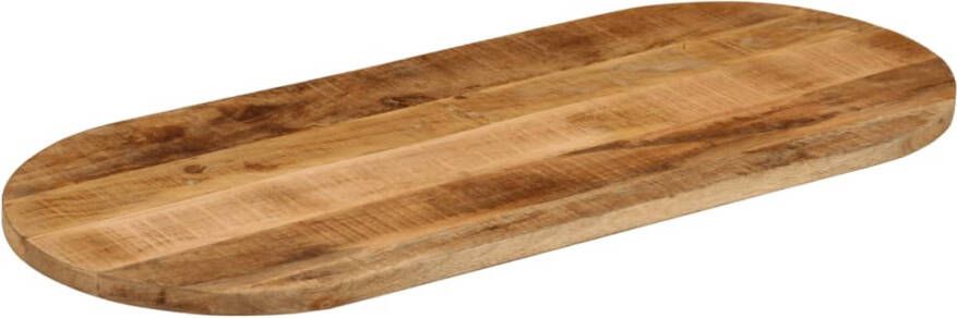 VidaXL -Tafelblad-ovaal-140x50x2 5-cm-massief-ruw-mangohout - Foto 4