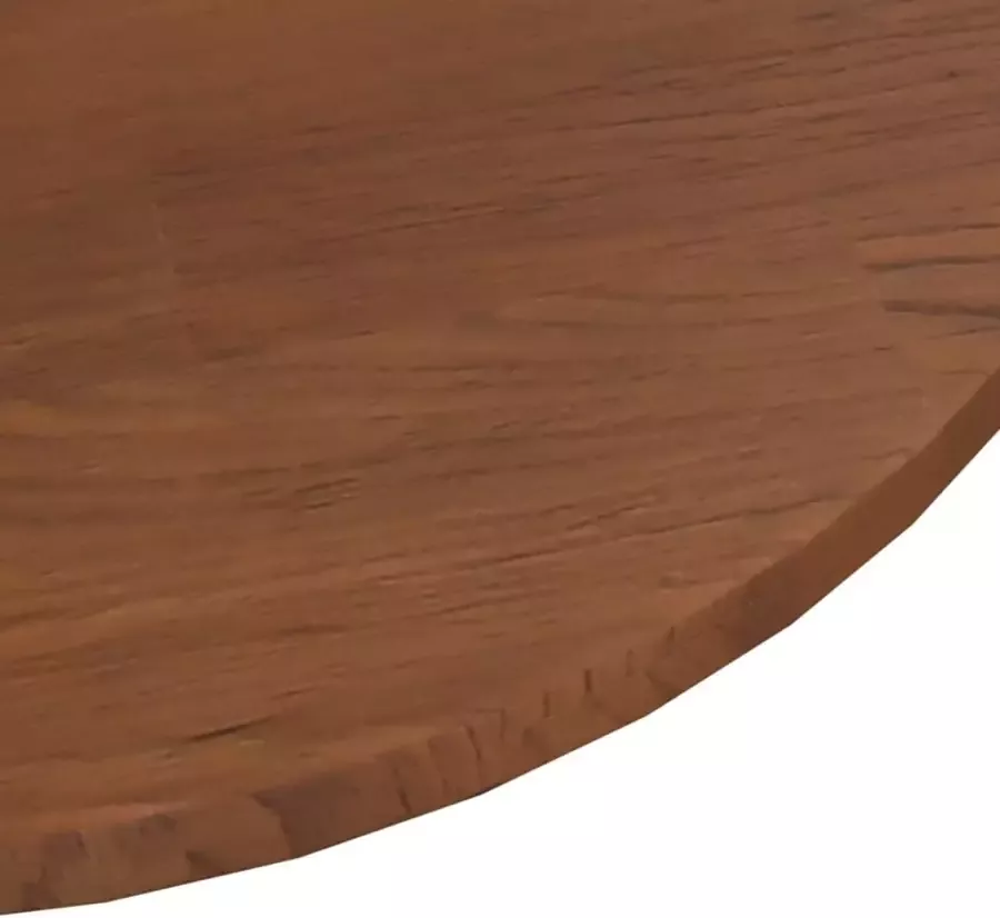 VidaXL Tafelblad rond Ã˜30x1 5 cm bewerkt massief eikenhout donkerbruin - Foto 2