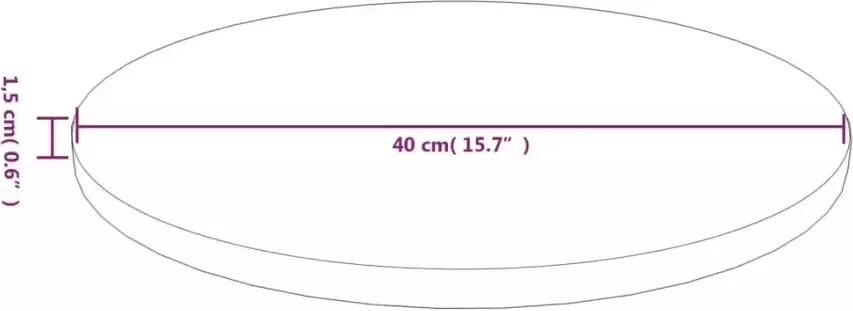 VidaXL Tafelblad rond Ã˜40x1 5 cm bewerkt massief eikenhout donkerbruin