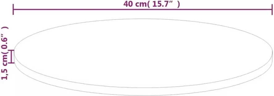 VidaXL Tafelblad rond Ã˜40x1 5 cm onbehandeld massief eikenhout