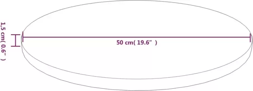 VidaXL Tafelblad rond Ã˜50x1 5 cm behandeld massief eiken lichtbruin