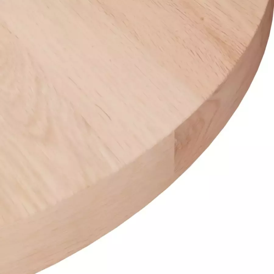 VidaXL Tafelblad rond Ã˜50x2 5 cm onbehandeld massief eikenhout - Foto 2