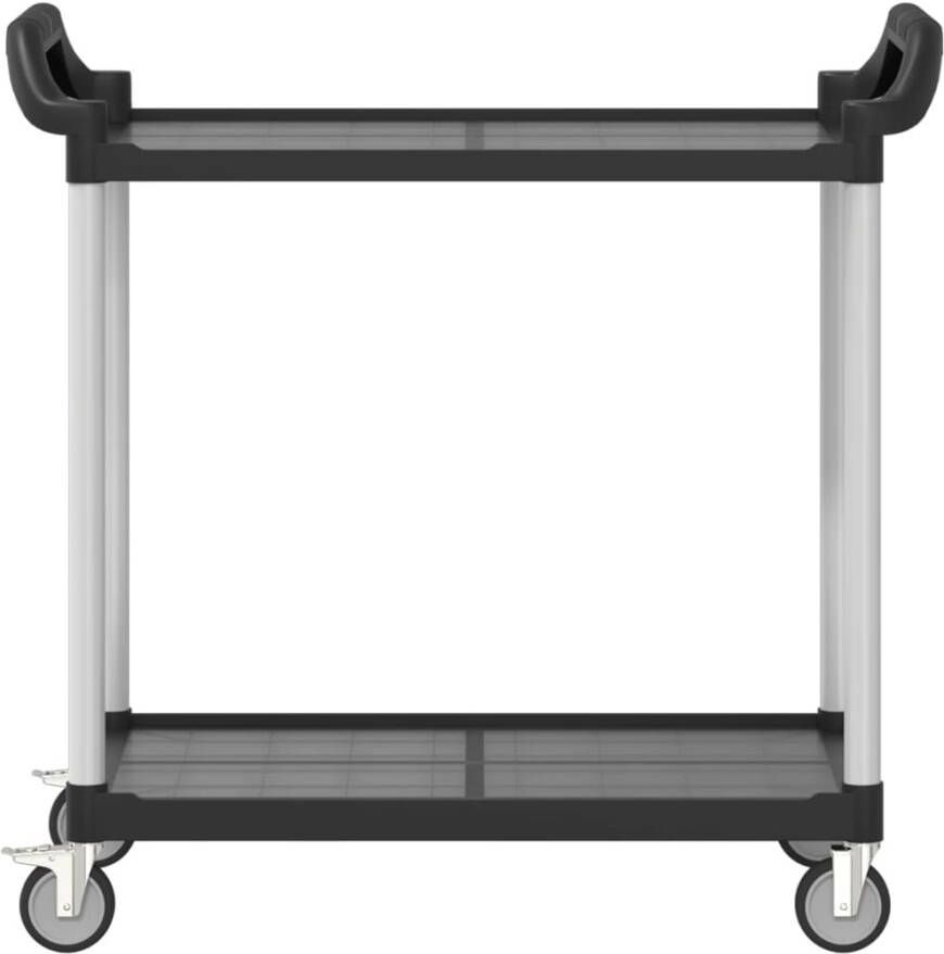 VIDAXL Trolley 2-laags 99x50x97 cm aluminium zwart - Foto 2
