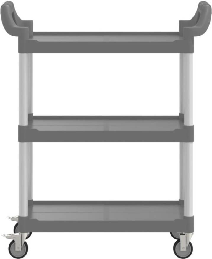 VIDAXL Trolley 3-laags 81x41x92 cm aluminium grijs - Foto 3