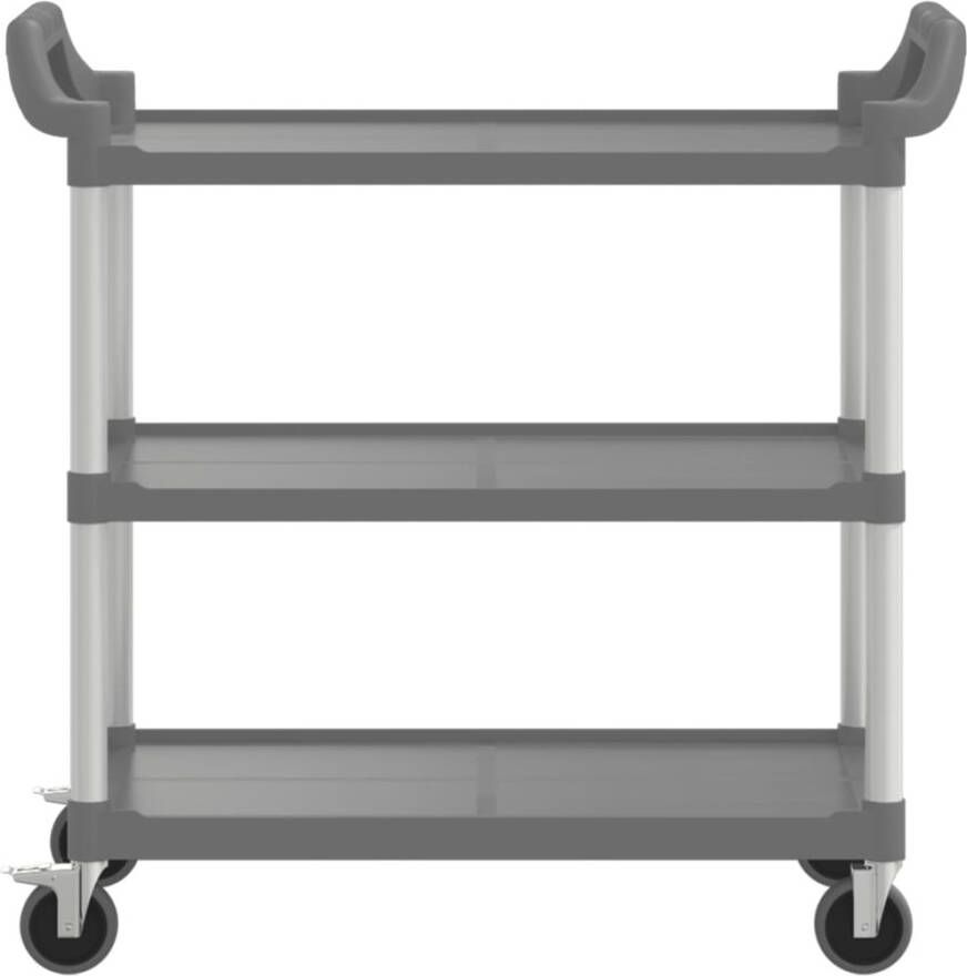 VIDAXL Trolley 3-laags 99x50x96 cm aluminium grijs - Foto 2