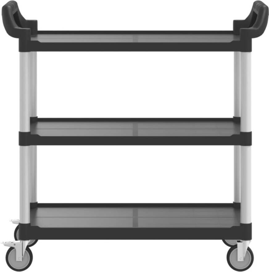 VIDAXL Trolley 3-laags 99x50x96 cm aluminium zwart - Foto 2