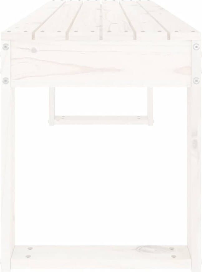 VIDAXL Tuinbank 110x38x45 cm massief grenenhout wit