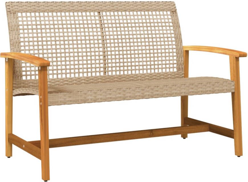 VIDAXL Tuinbank 112 cm poly rattan en acaciahout beige - Foto 3