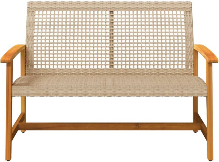 VIDAXL Tuinbank 112 cm poly rattan en acaciahout beige - Foto 2