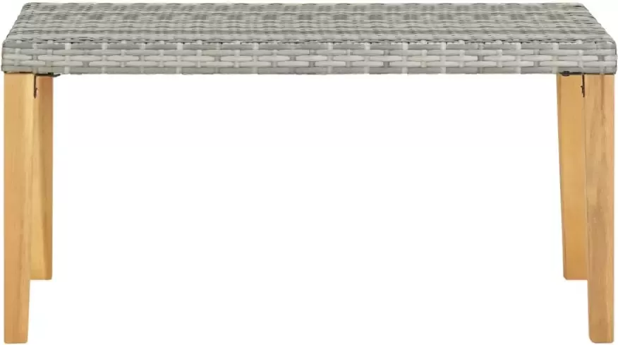 VIDAXL Tuinbank 120 cm poly rattan en massief acaciahout grijs - Foto 3