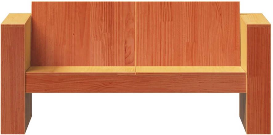 VIDAXL Tuinbank 2-zits 134x60x62 cm massief grenenhout wasbruin - Foto 3