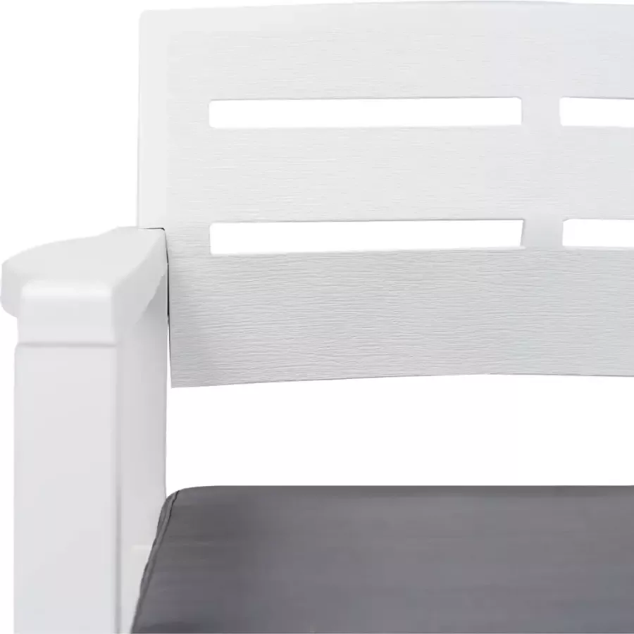 VIDAXL Tuinbank 2-zits met kussens 133 cm kunststof wit