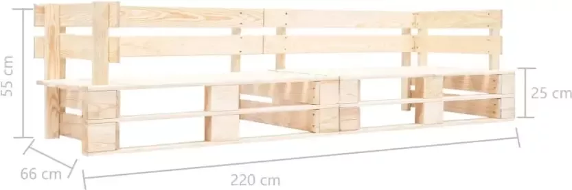 VIDAXL Tuinbank 2-zits pallet hout naturel