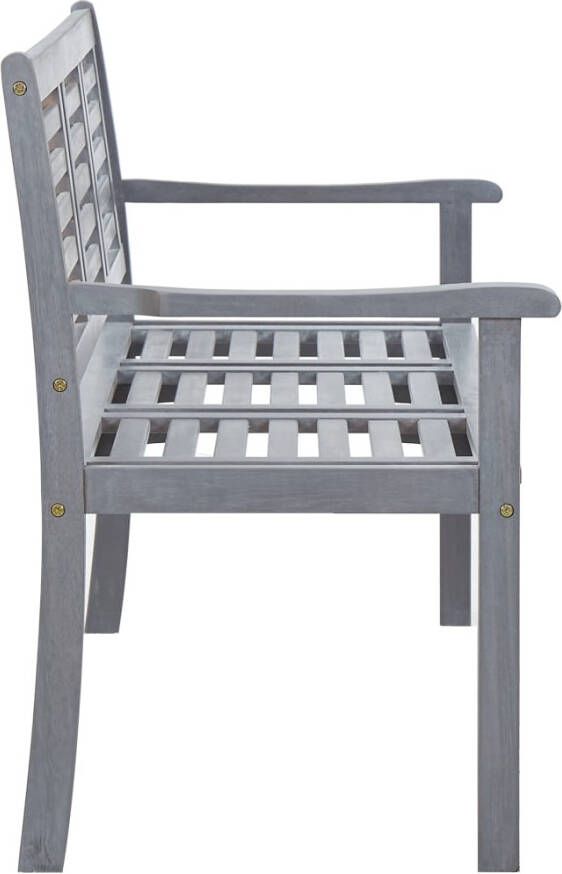 VidaXL Tuinbank 3-zits met kussen 150 cm eucalyptushout grijs - Foto 1